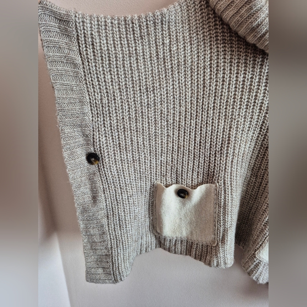 Wool And Alpaca Blend Chunky Knit Poncho Sleeping On Snow Anthropologie One Size - Picture 5 of 7